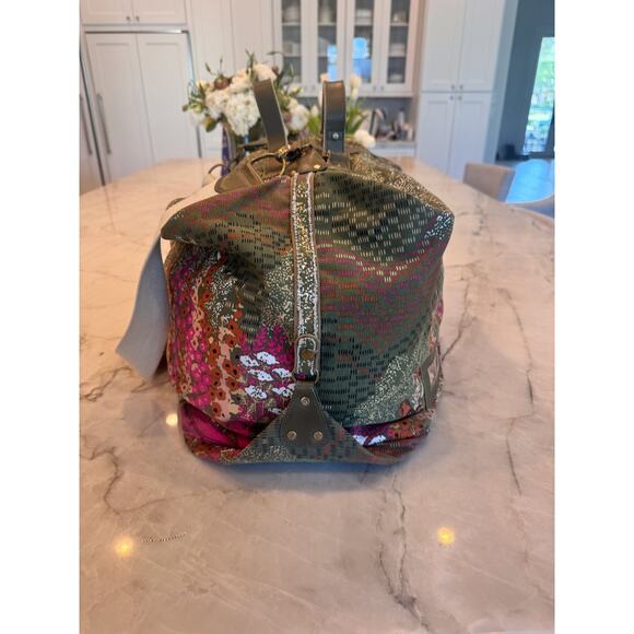 Parcel London Large Canvas Travel Bag Colorful Gardencore Print Adjustable Strap - Picture 4 of 9